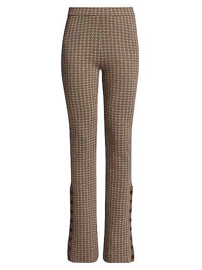 Houndstooth Wool & Cashmere Pants