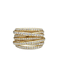 Pavé Crossover Ring 18K Yellow Gold