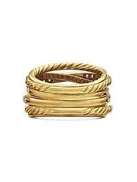 Pavé Crossover Ring 18K Yellow Gold