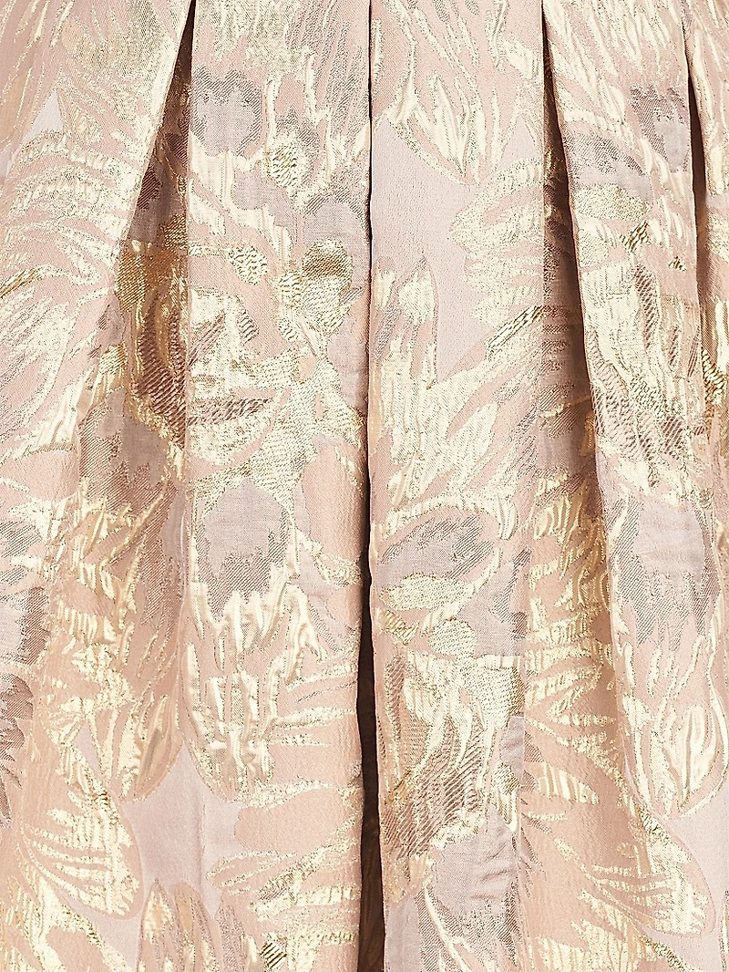 Carolyn Jacquard One-Shoulder Gown