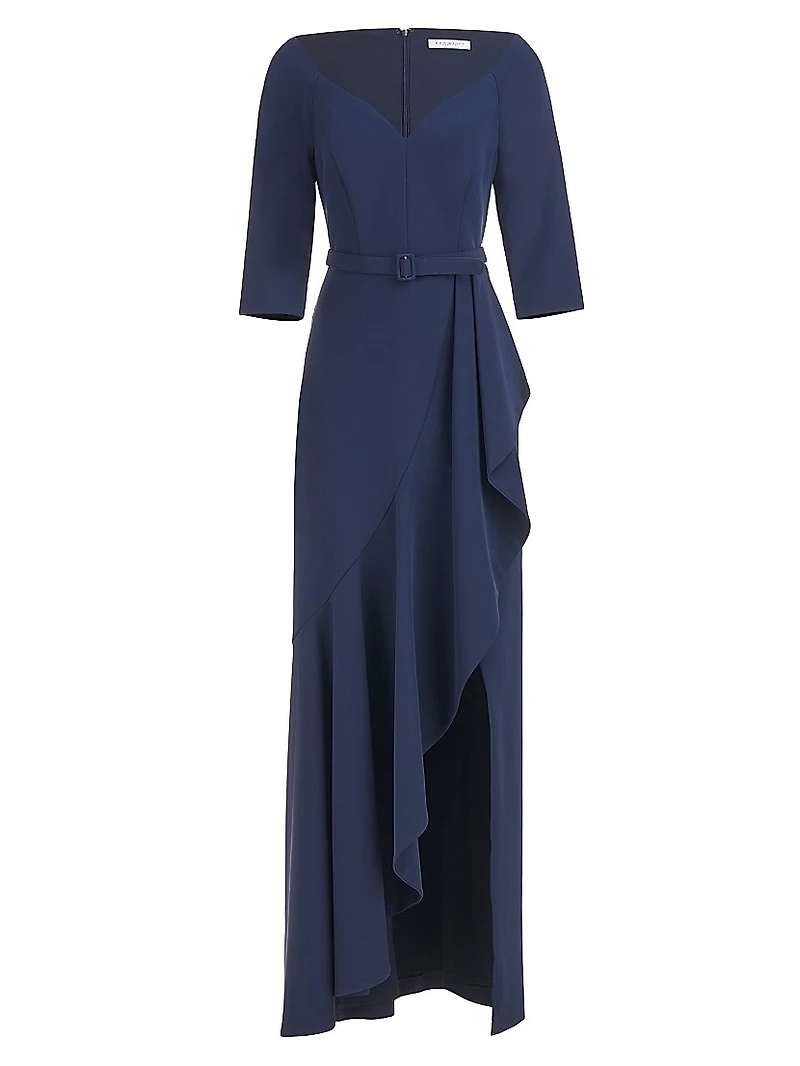 Isolde Ruffled Column Gown