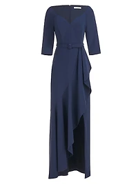 Isolde Ruffled Column Gown