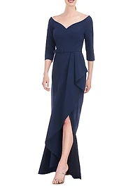 Isolde Ruffled Column Gown