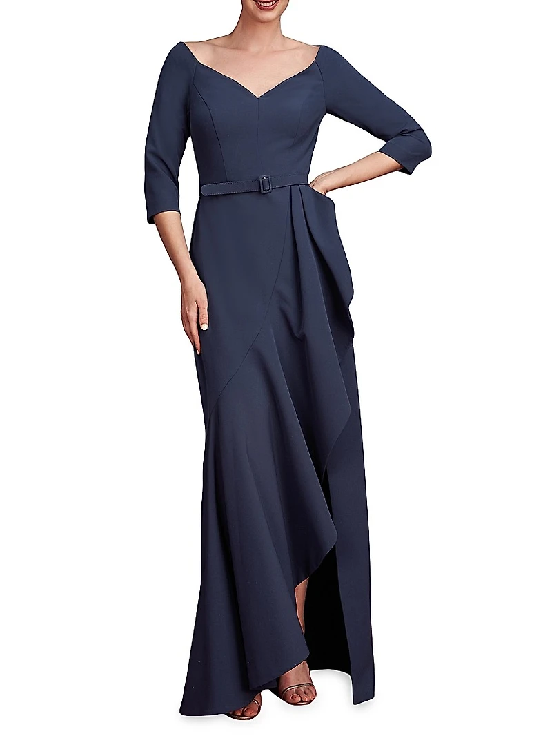 Isolde Ruffled Column Gown