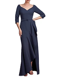 Isolde Ruffled Column Gown