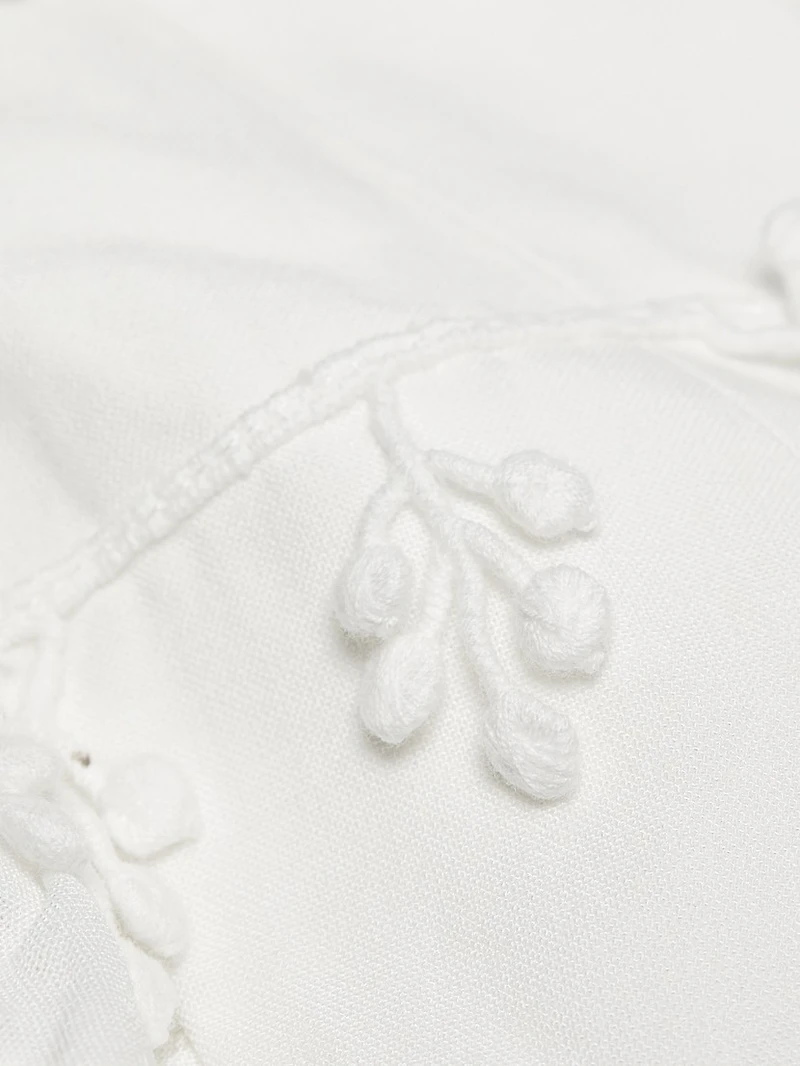 Tiered Puff-Sleeve Midi-Dress