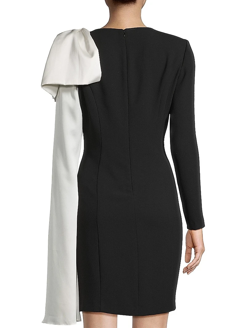 Crepe Bow-Sleeve Minidress