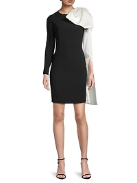 Crepe Bow-Sleeve Minidress