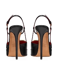 VLogo Signature Calfskin Slingback Platform Pumps 120MM