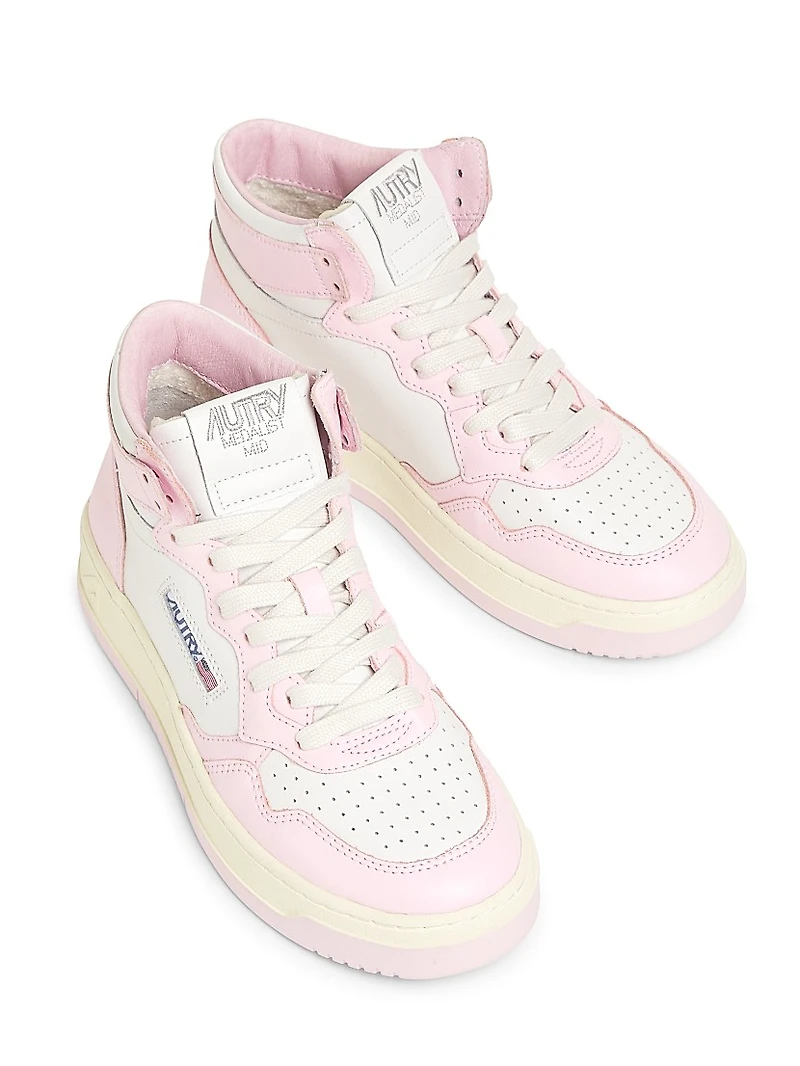 Medalist Two-Tone High-Top Sneakers