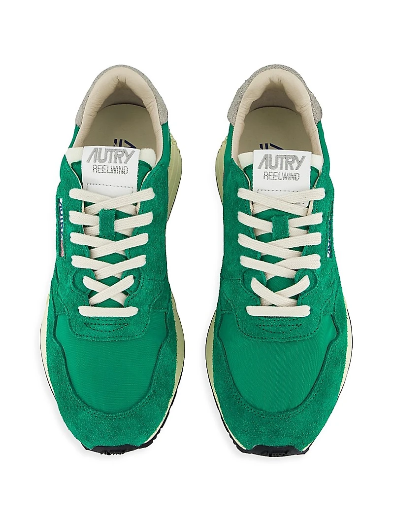 Leather-Blend Low-Top Sneakers