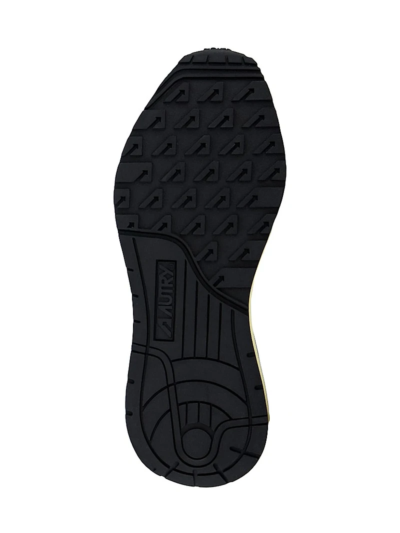 Leather-Blend Low-Top Sneakers