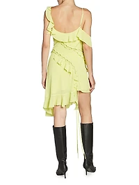 Daky Ruffled Lace-Up Minidress