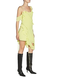 Daky Ruffled Lace-Up Minidress