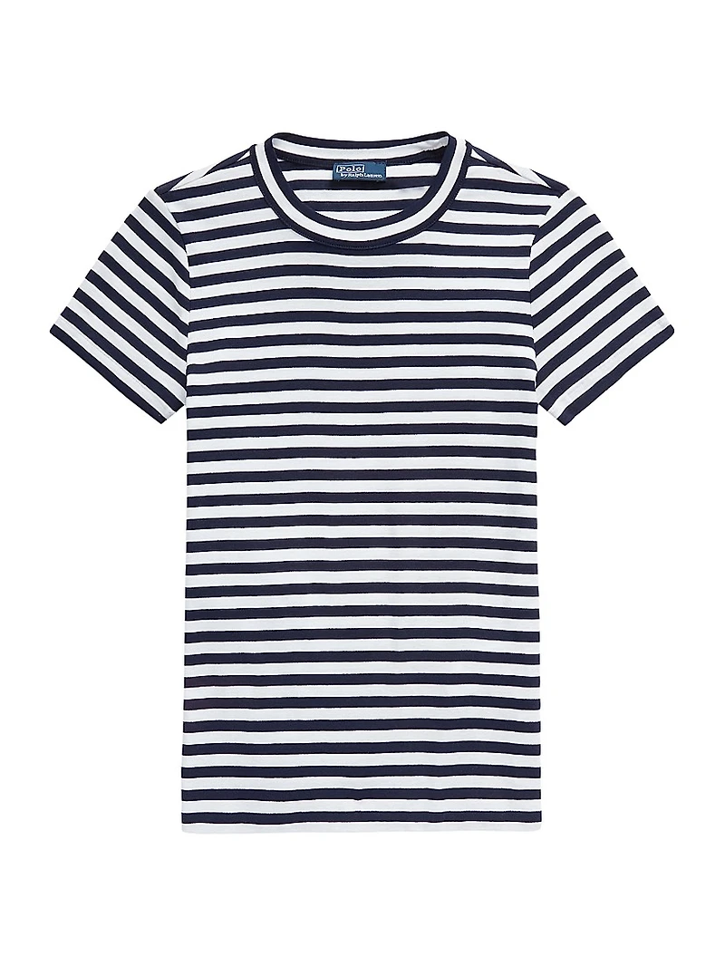 Stripe Rib-Knit Cotton T-Shirt