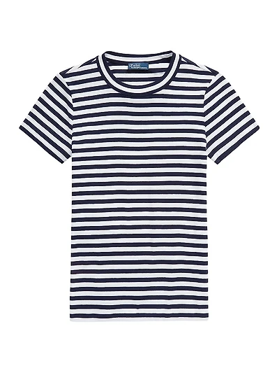Stripe Rib-Knit Cotton T-Shirt