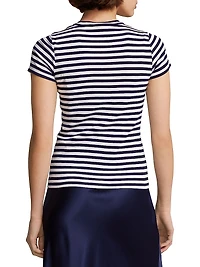 Stripe Rib-Knit Cotton T-Shirt