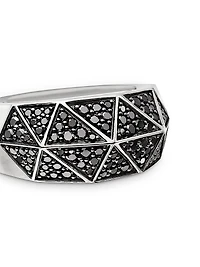 Torqued Faceted Signet Ring Sterling Silver