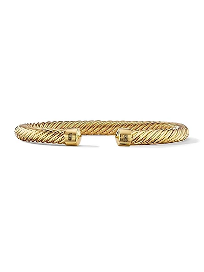 Cable Cuff Bracelet In 18K Yellow Gold