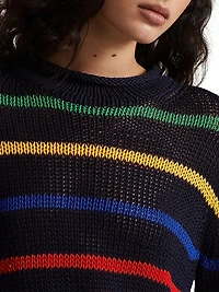 Cotton Striped Roll-Neck Sweater