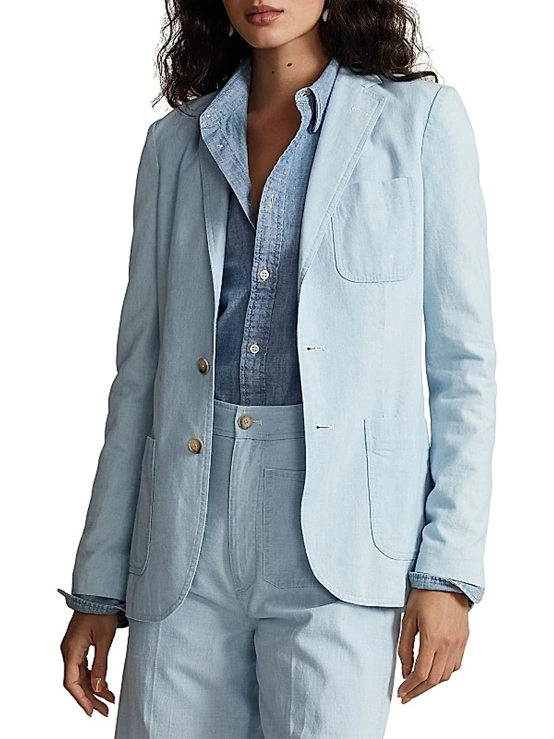 Chambray Cotton Blazer