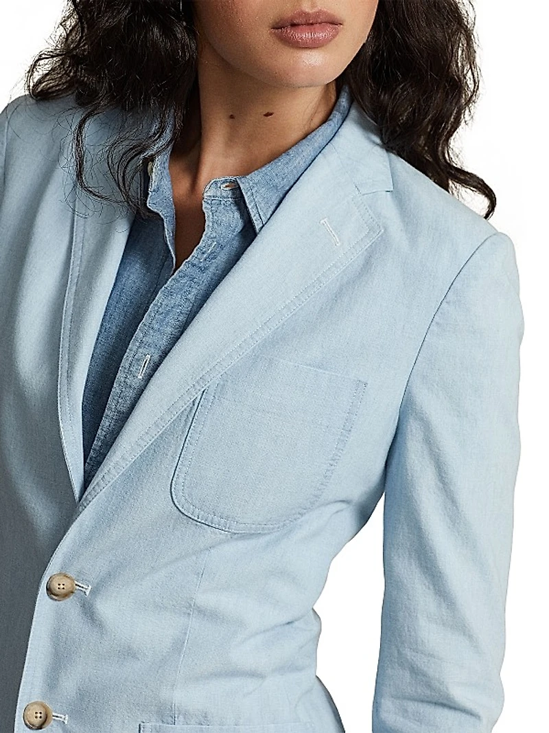 Chambray Cotton Blazer