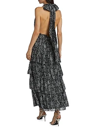 Zandra Abstract Tiered Midi-Dress