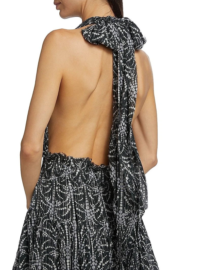 Zandra Abstract Tiered Midi-Dress