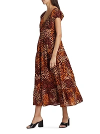 Jane Abstract Cotton Midi Dress