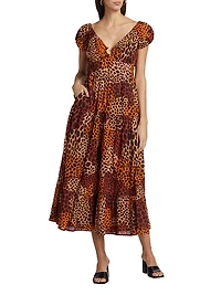 Jane Abstract Cotton Midi Dress