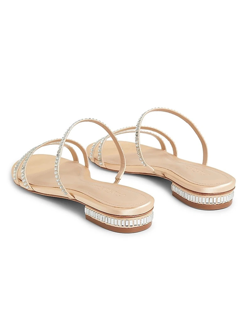 Crystal-Embellished Flat Sandals