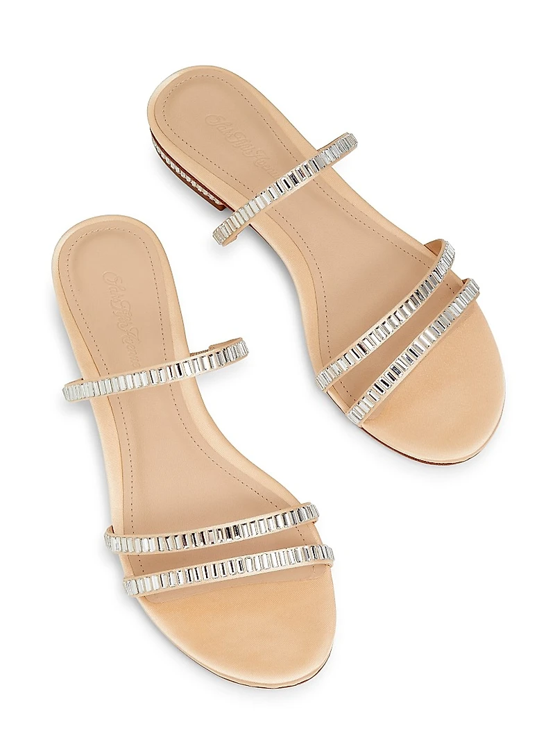Crystal-Embellished Flat Sandals