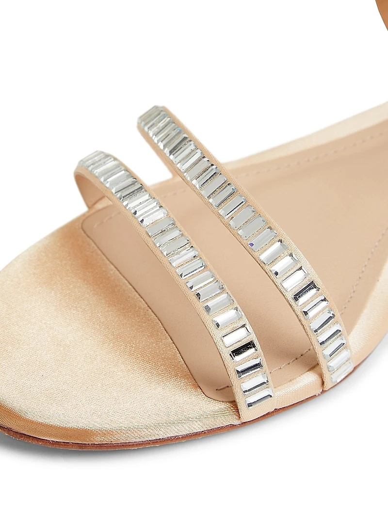 Crystal-Embellished Flat Sandals