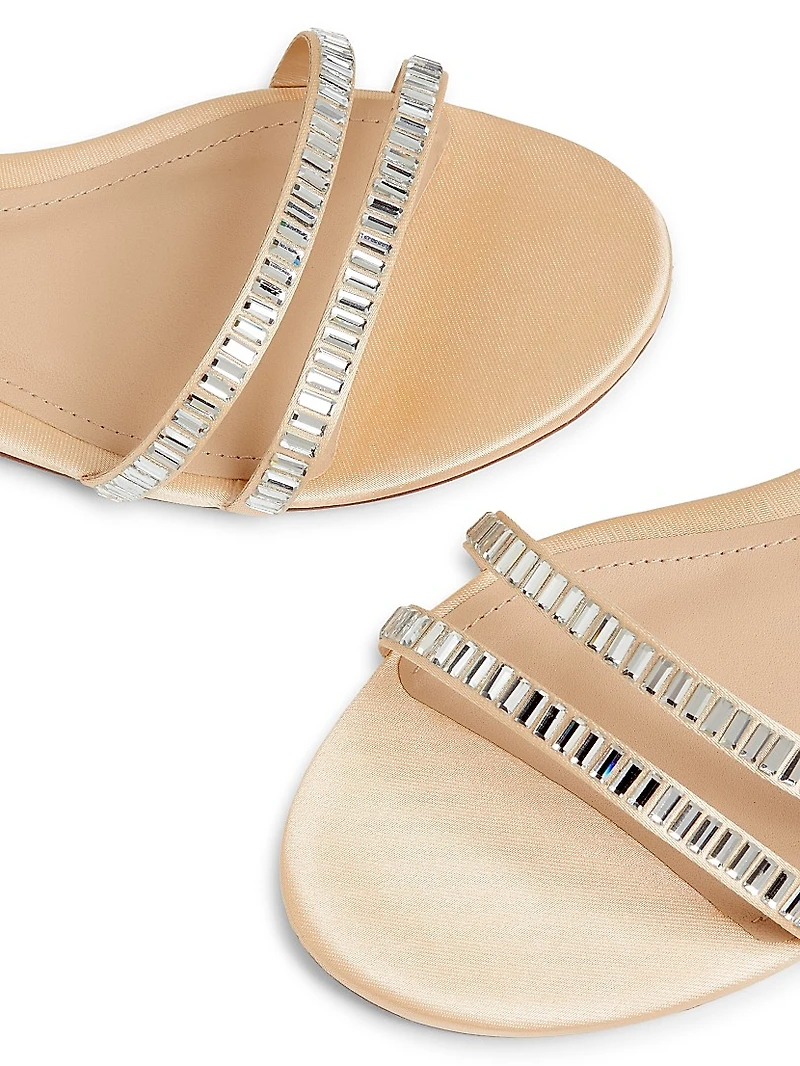Crystal-Embellished Flat Sandals