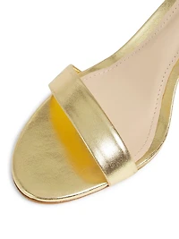 75MM Metallic Leather Ankle-Wrap Sandals