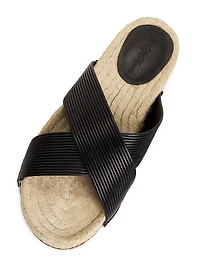 Leather & Raffia Flat Sandals