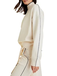 Framed Knit Mock Neck Sweater