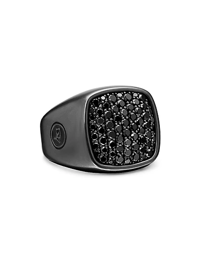Streamline Signet Ring In Titanium
