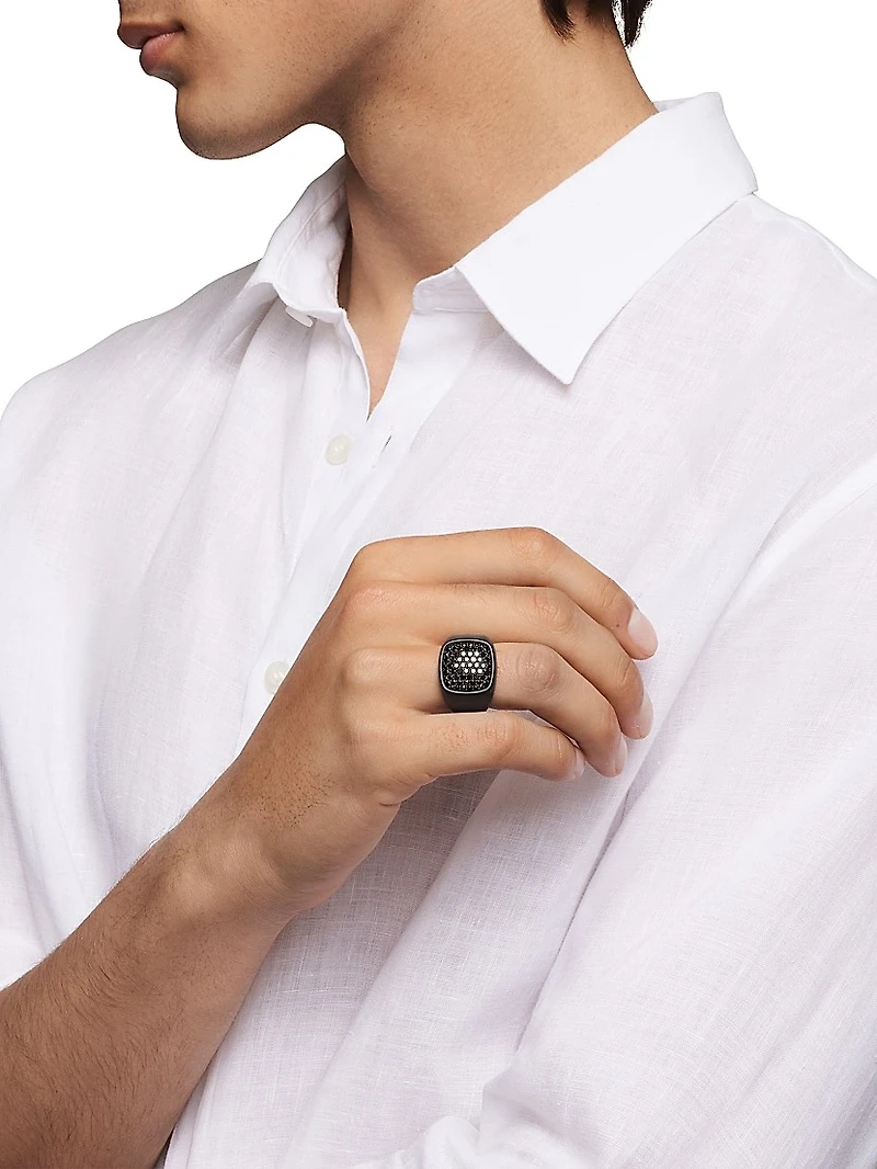 Streamline Signet Ring In Titanium
