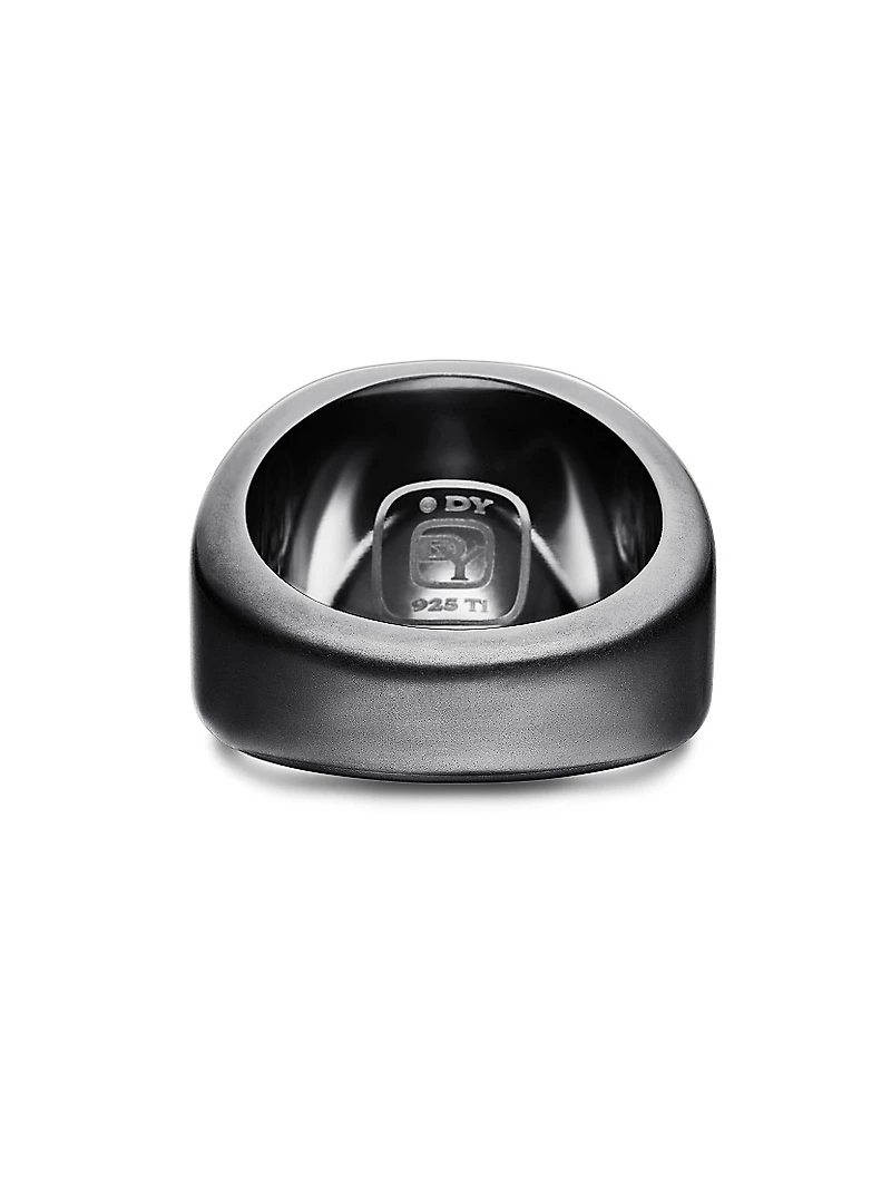Streamline Signet Ring In Titanium