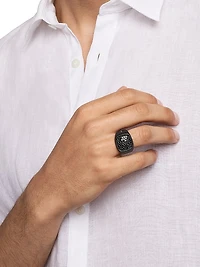 Streamline Signet Ring In Titanium