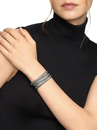 Sculpted Cable Triple Wrap Bracelet Sterling Silver