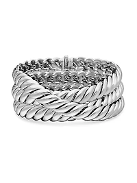 Sculpted Cable Triple Wrap Bracelet Sterling Silver
