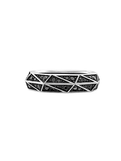 Torqued Faceted Band Ring Sterling Silver