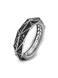 Torqued Faceted Band Ring Sterling Silver