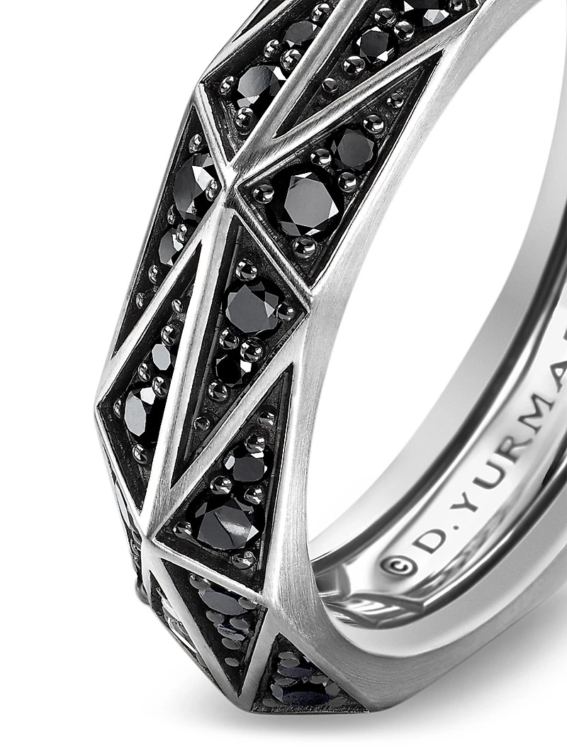 Torqued Faceted Band Ring Sterling Silver