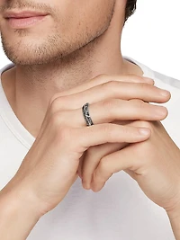 Torqued Faceted Band Ring Sterling Silver