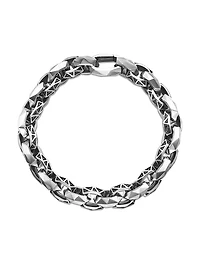 Torqued Faceted Link Bracelet Sterling Silver