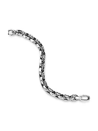 Torqued Faceted Link Bracelet Sterling Silver
