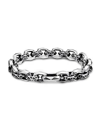 Torqued Faceted Link Bracelet Sterling Silver